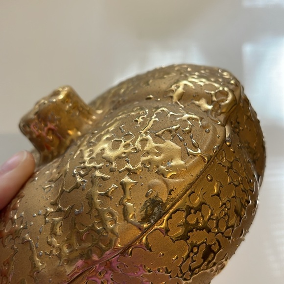Vintage 22K Gold Hand Decorated Weeping Bright Gold Pumpkin Candy Dish - Picture 5 of 6